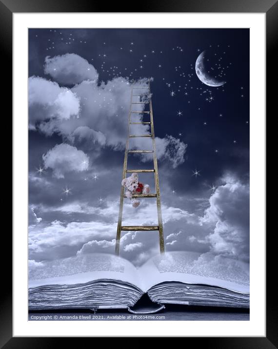 Bedtime Story Book Framed Mounted Print by Amanda Elwell