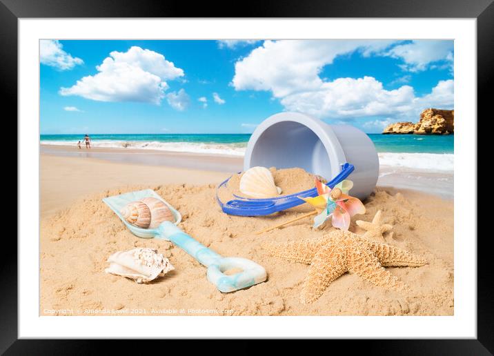Summer Beach Framed Mounted Print by Amanda Elwell