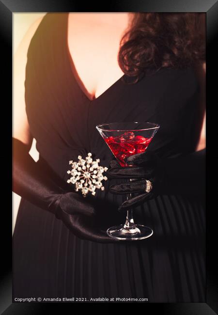 Cocktail With Ice Framed Print by Amanda Elwell
