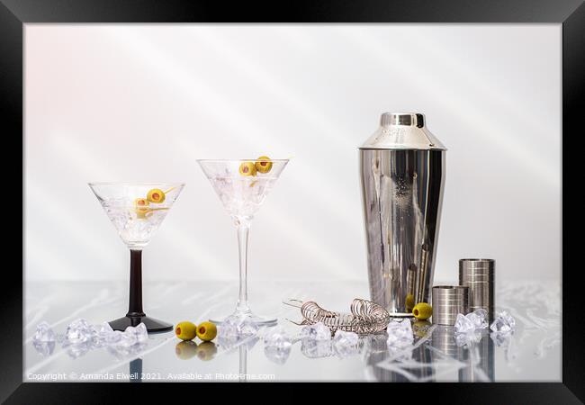 Martini Cocktails Framed Print by Amanda Elwell