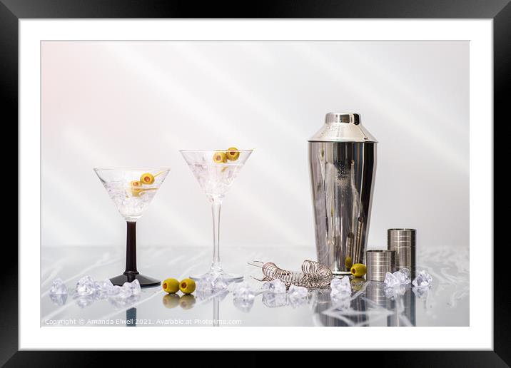 Martini Cocktails Framed Mounted Print by Amanda Elwell