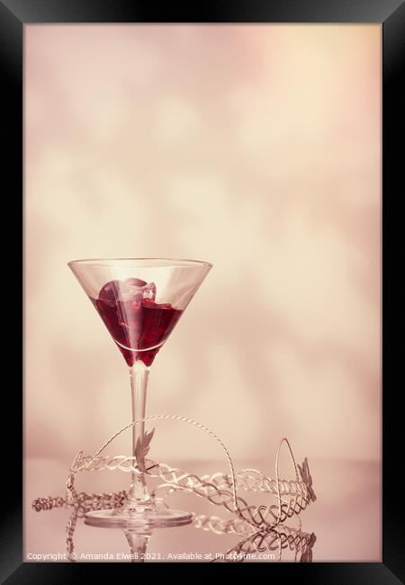 One Cocktail Drink Framed Print by Amanda Elwell