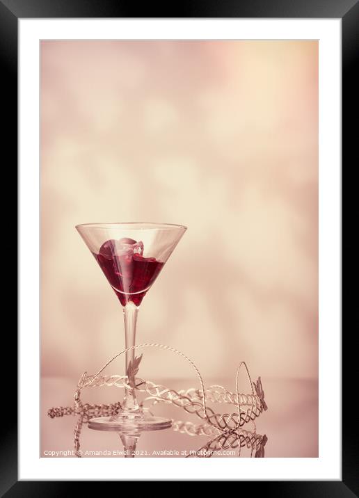 One Cocktail Drink Framed Mounted Print by Amanda Elwell