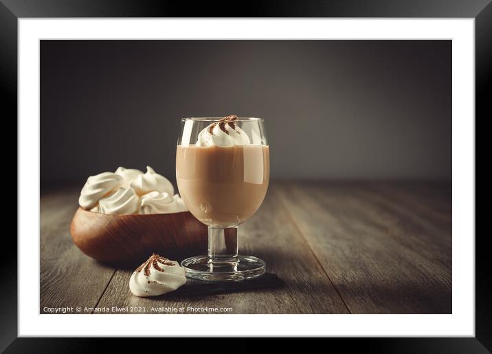 Drink With Mini Meringues Framed Mounted Print by Amanda Elwell