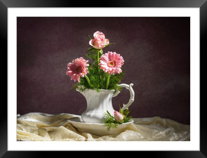 Floral Arrangement Framed Mounted Print by Amanda Elwell