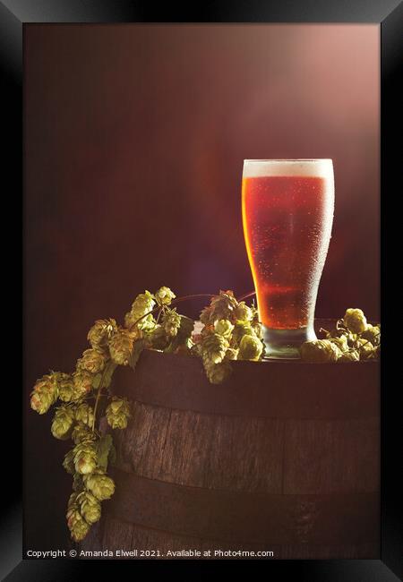 Beer With Hops Framed Print by Amanda Elwell