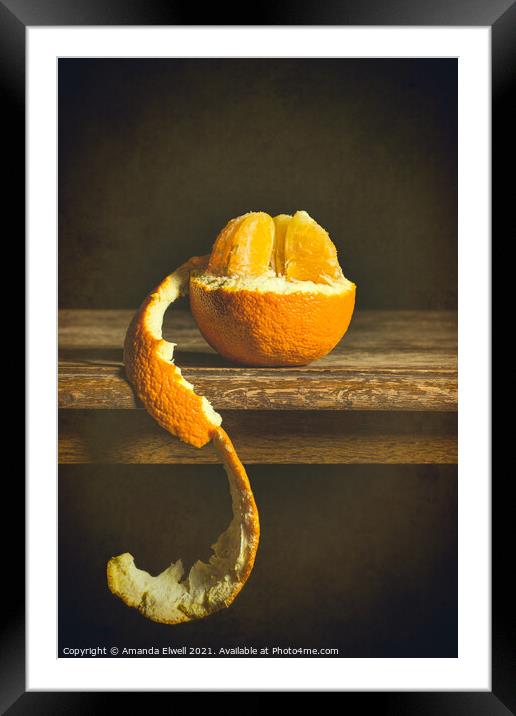 Single Orange Framed Mounted Print by Amanda Elwell