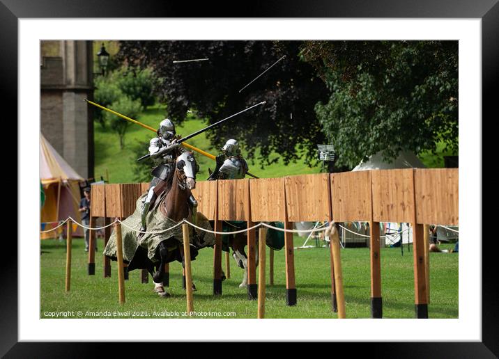 Medieval Jousting At Lincoln Castle Framed Mounted Print by Amanda Elwell