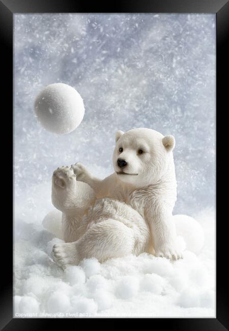 Polar Bear Decoration Framed Print by Amanda Elwell