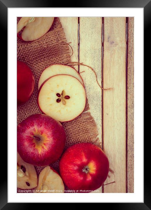 Rosy Red Apples Framed Mounted Print by Amanda Elwell