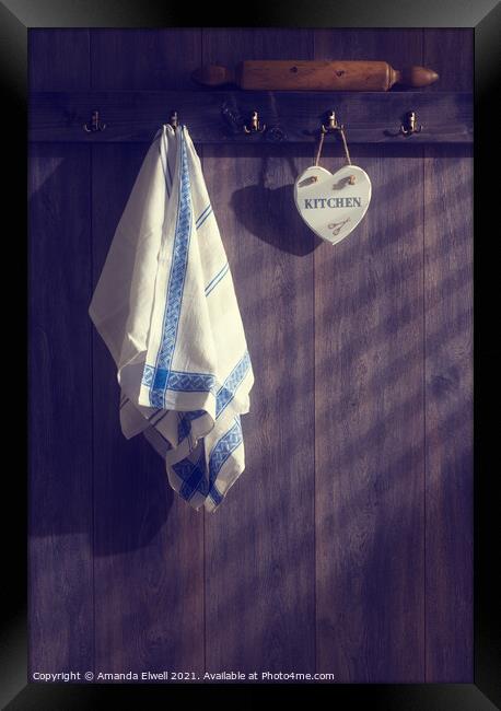 Kitchen Towels Framed Print by Amanda Elwell