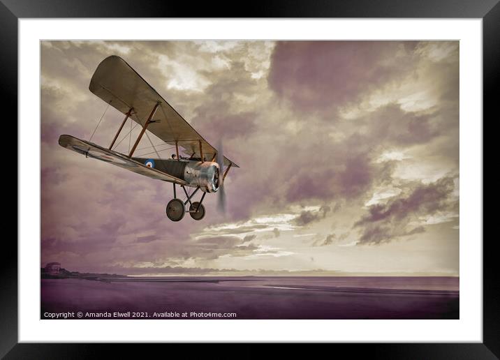 Sopwith Pup Biplane Framed Mounted Print by Amanda Elwell