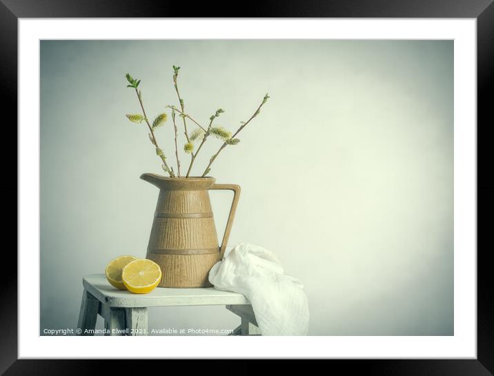 Spring Still Life Framed Mounted Print by Amanda Elwell