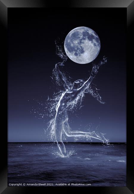 Dancer In Moonlight Framed Print by Amanda Elwell