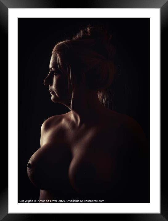 Art Nude Portrait Framed Mounted Print by Amanda Elwell