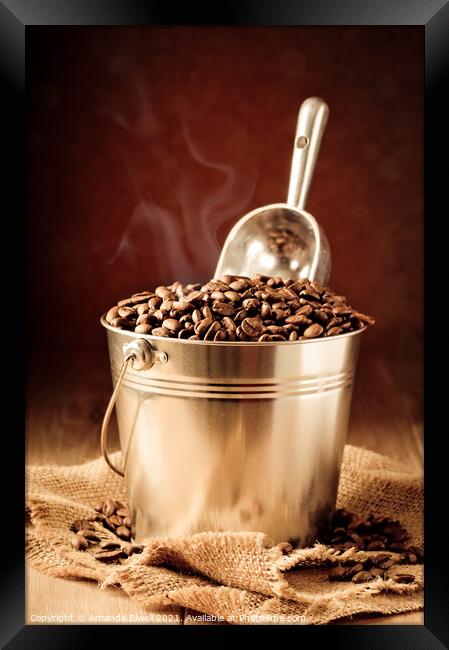 Bucket Of Coffee Beans Framed Print by Amanda Elwell