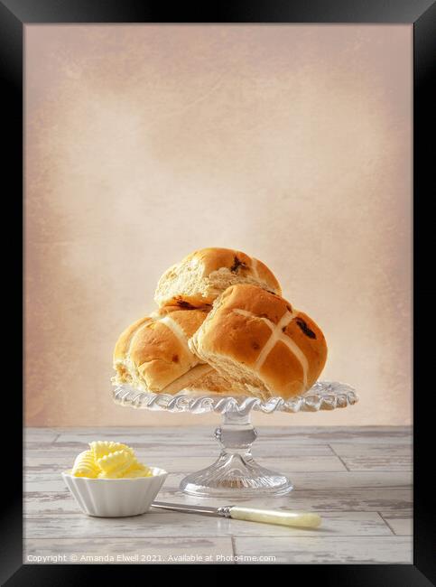 Hot Cross Buns With Butter Framed Print by Amanda Elwell
