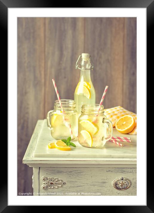 Vintage Lemonade Framed Mounted Print by Amanda Elwell