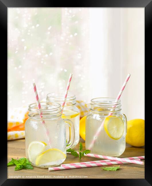 Glasses Of Lemonade Framed Print by Amanda Elwell