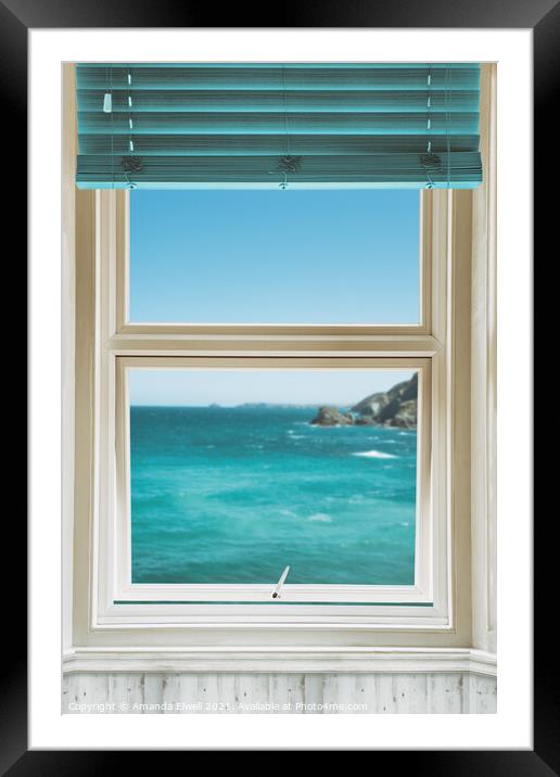 Window Overlooking The Ocean Framed Mounted Print by Amanda Elwell