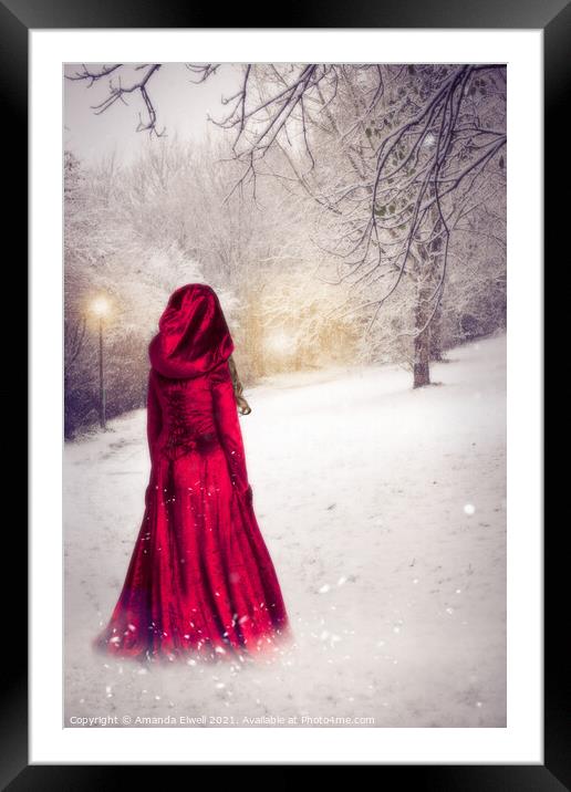 Woman In Red Robes Framed Mounted Print by Amanda Elwell