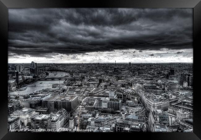 Storm clouds over London Framed Print by Kevin Clayton