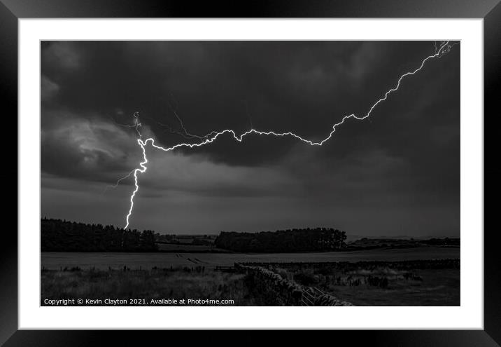 Lightning Strike Framed Mounted Print by Kevin Clayton