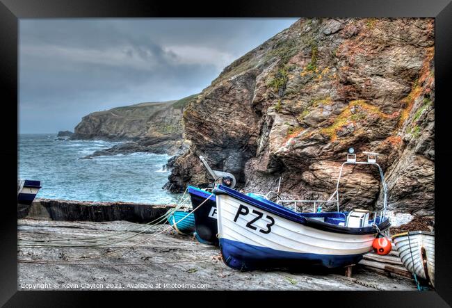Cornish Fishing Boats Framed Print by Kevin Clayton