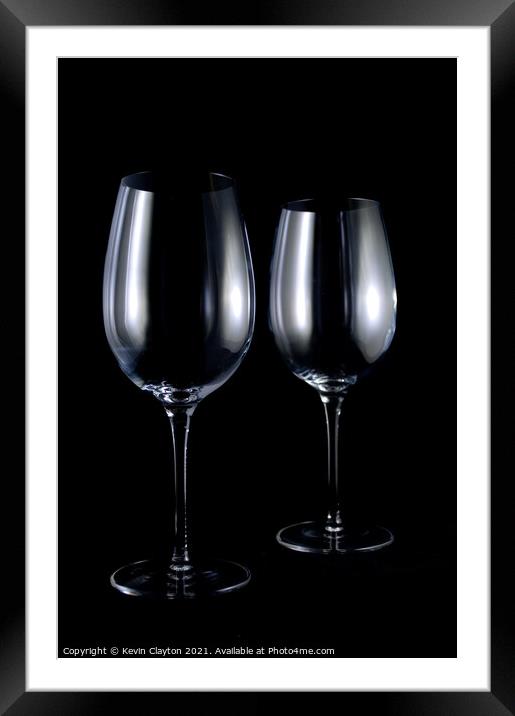 Wine Glasses Framed Mounted Print by Kevin Clayton