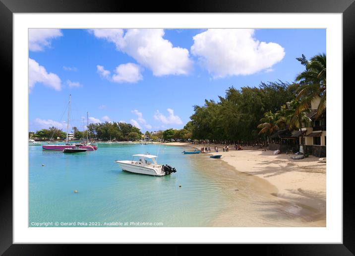Grand Bay beach Mauritius Framed Mounted Print by Gerard Peka