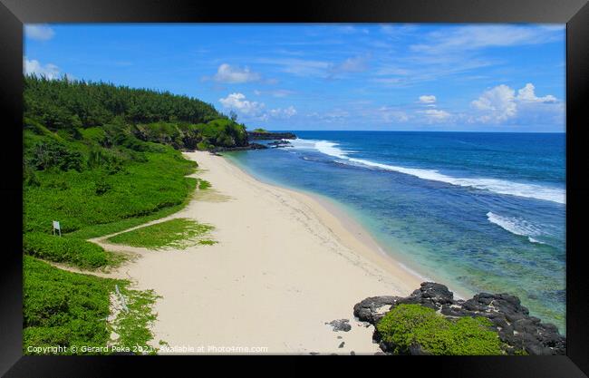 Gris Gris beach Mauritius Framed Print by Gerard Peka