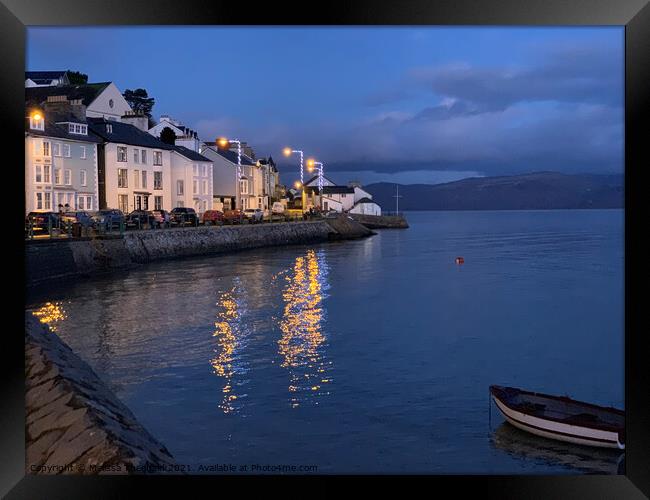 Aberdyfi waterfront at dusk Framed Print by Melissa Theobald