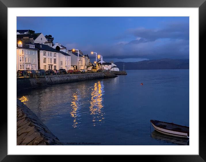 Aberdyfi waterfront at dusk Framed Mounted Print by Melissa Theobald