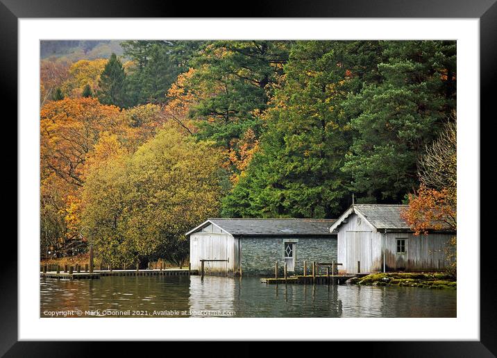 Lake District boat housesOutdoor  Framed Mounted Print by Mark ODonnell