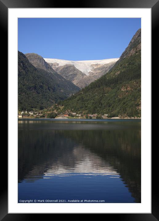 Norwegian Snow cover mountain Framed Mounted Print by Mark ODonnell