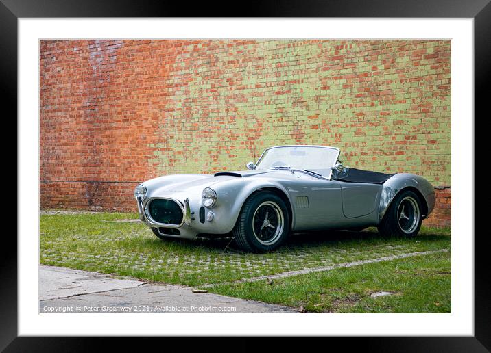 CLASSIC COBRA SPORTS CAR SILVER Framed Mounted Print by Peter Greenway