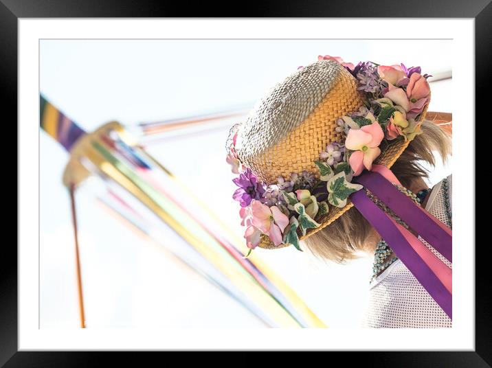 Celebrations Flower Hat and Maypole Framed Mounted Print by Peter Greenway
