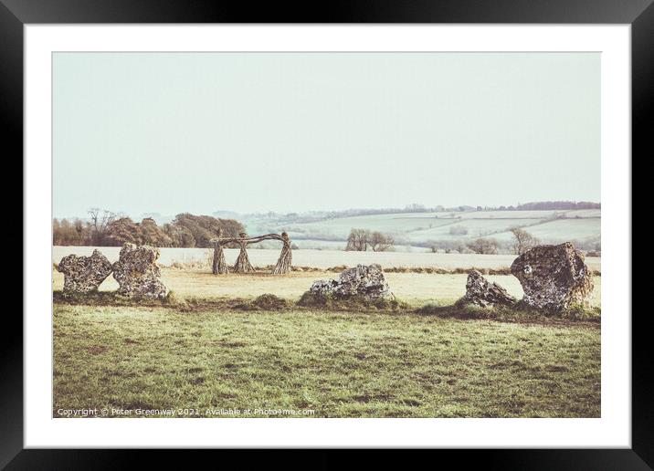 Paganism Wicker Dancing Fairies The Rollright Ston Framed Mounted Print by Peter Greenway