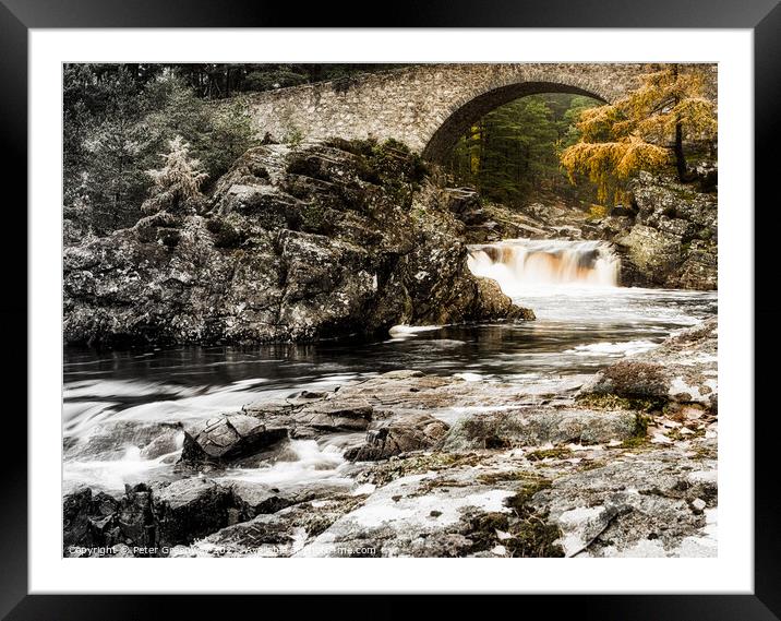 Little Garve River and Bridge, Scottish Highlands Framed Mounted Print by Peter Greenway