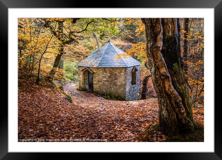 Stone Summerhouse At Invermoriston Falls, Scottish Framed Mounted Print by Peter Greenway