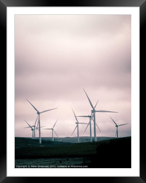 Wind Turbines In The Scottish Highlands  Framed Mounted Print by Peter Greenway