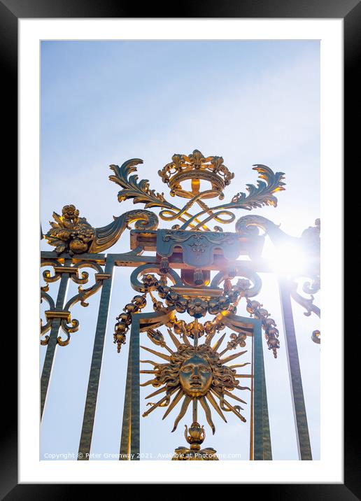 Château de Versailles Sun God Entrance Gate Framed Mounted Print by Peter Greenway