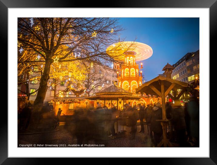 Munich Christmas Market - Christmas Pyramid Framed Mounted Print by Peter Greenway