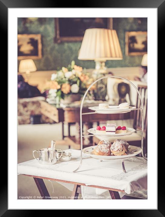 English Afternoon Tea in a Stately Home Framed Mounted Print by Peter Greenway