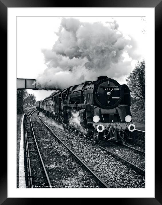 Vintage Steam Train - Watercess Line Framed Mounted Print by Peter Greenway