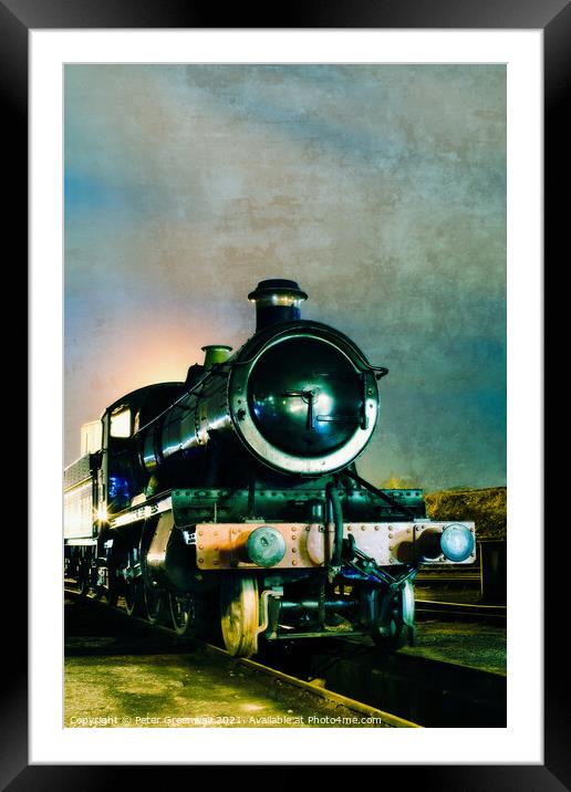 Vintage Steam Locomotive at Didcot Railway Museum Framed Mounted Print by Peter Greenway