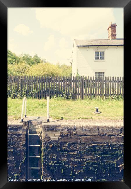 Lock Keepers Cottage, The Nell Canal, Oxfordshire Framed Print by Peter Greenway
