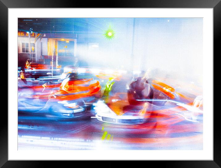 Impressions Of Dodgems At St Giles Fair Framed Mounted Print by Peter Greenway