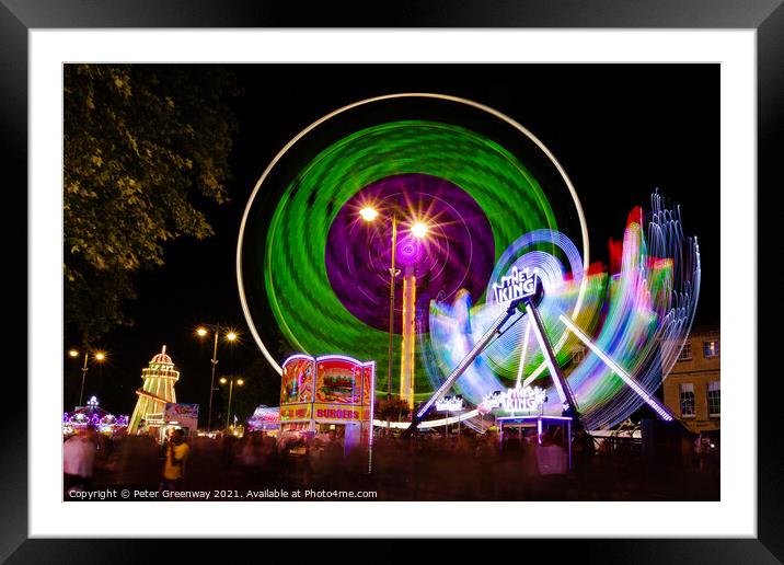 ST GILES FAIR FAIRGROUND FUNFAIR OXFORD  Framed Mounted Print by Peter Greenway
