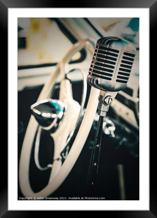 American Chevy Truck - Steering wheel & Microphone Framed Mounted Print by Peter Greenway
